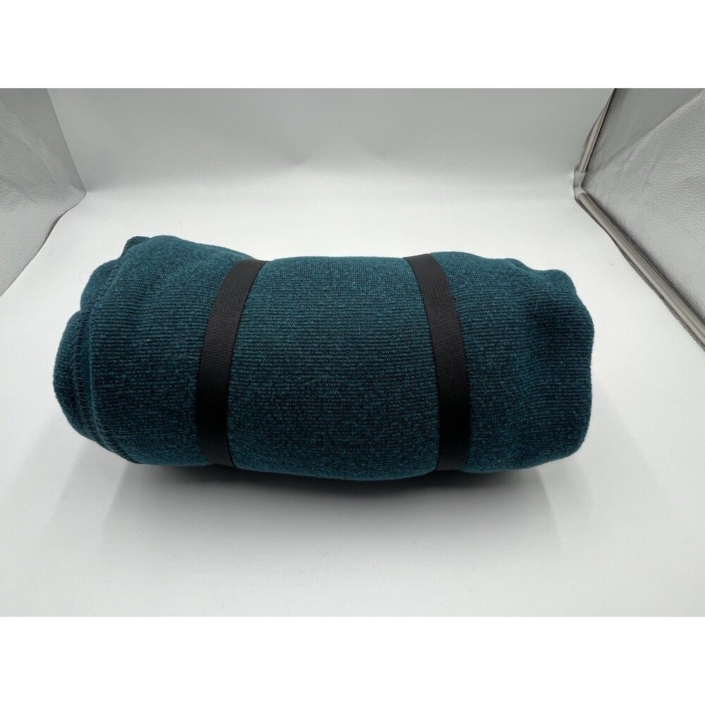 Smartwool Roll up Hudson trail Glamping Blanket teal blue Camping Travel Throw